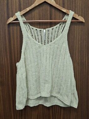 FREE PEOPLE Natural Knit Tank Top Sz L